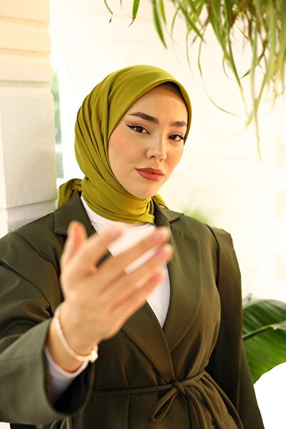 Silk Home Oil Green Plain Twill Polyester Scarf