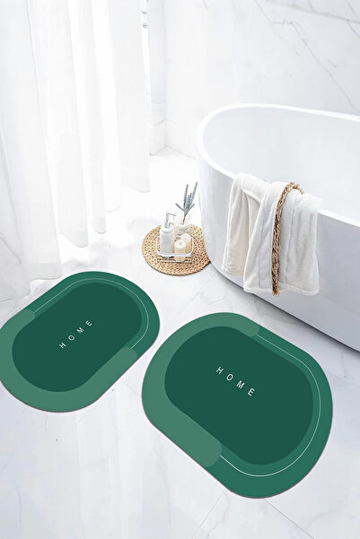 EVİMSEN Set de scaune pentru toaletă cu covoraș de baie oval, lavabil, cu baz...