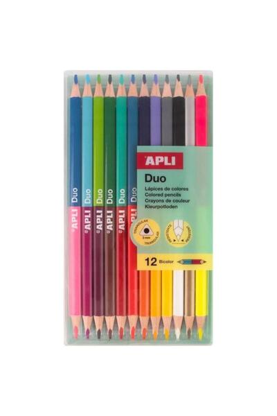 Aplı Duo Bicolor Boya Kalemı 12'li