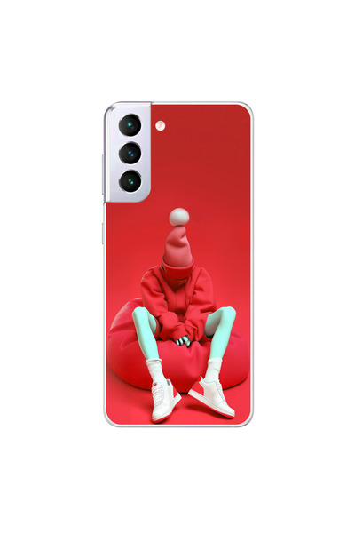 Dali Design حافظة شفافة متوافقة مع هاتف سامسونج جالاكسي S21Plus بتصميم No Face 7