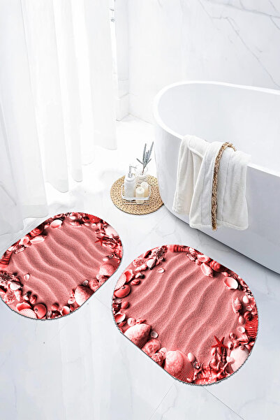 EVİMSEN Set de scaune pentru toaletă cu covoraș de baie oval, cu bază digital...