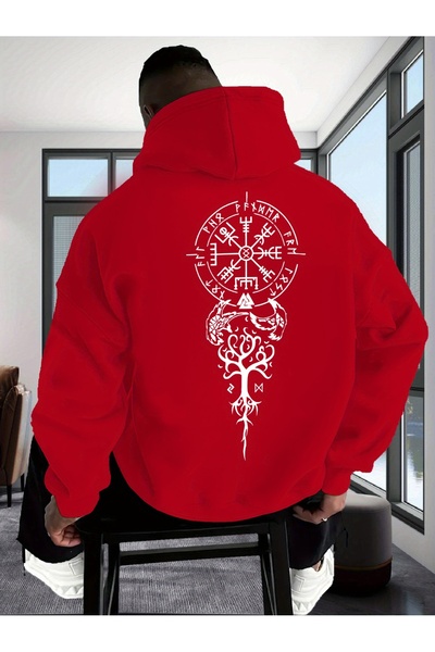 cc collection Hanorac supradimensionat pentru bărbați cu imprimeu Viking Life...