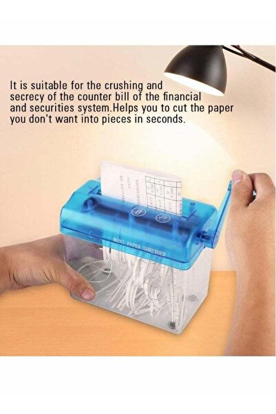 Generic Mini Hand Shredder, Portable Cross-Cut Paper Shredder A6 Manual Paper Cut Shredder