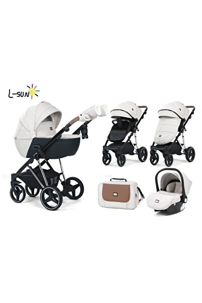 L-Sun 3-in-1 Stroller, 0-36 months, Fizio-Lux Collection White