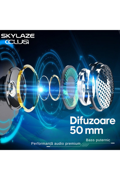 Skylaze Casti Gaming Skylaze® Colusi CLS, RGB, Surround HD, Microfon ANC, Difuzoare 50mm, PC/PS/Xbox, Negru