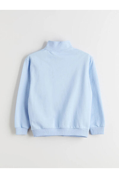 LC Waikiki LCW ECO Blue guler ridicat Swea pentru băieți tricou