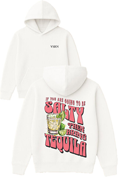 VSRN إذا كنت من نوع تاساريم مطبوع قصة فضفاضة بيضاء بغطاء رأس سويت شيرت