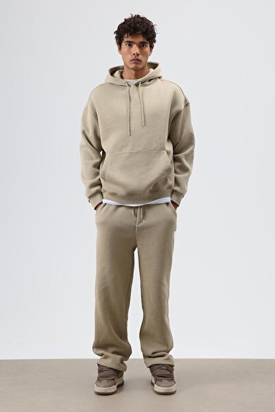 VAMOSCLO Basic Oversized Washable Hoodie Khaki