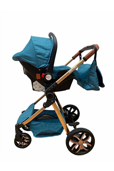 L-Sun 3-in-1 Stroller with Suspensions, Reversible, Blue