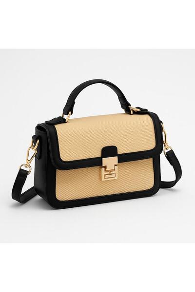 Timeless Women's Textured Flap Cross Shoulder Bag - Gold Buckle - Mini Crossbody