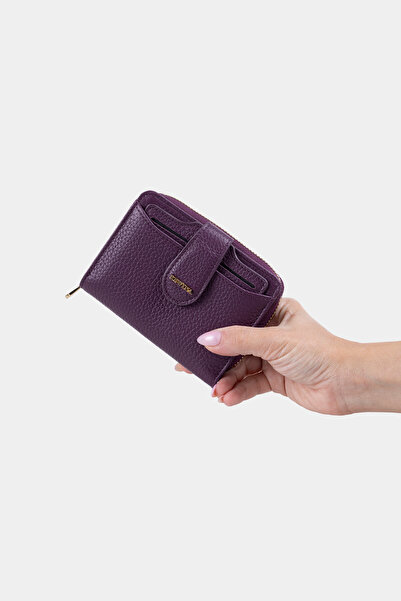 Lysande Genuine Leather Women's Wallet with Zipper and Card Holder Compartment, Stylish Mini Wallet
