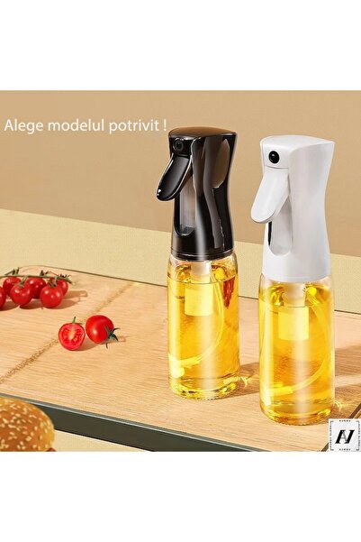 AUROV AV Set 2 Pulverizatoare pentru Ulei sau alte lichide, Multifunctionae, Sticla si PVC, 230ml, Negru/Alb