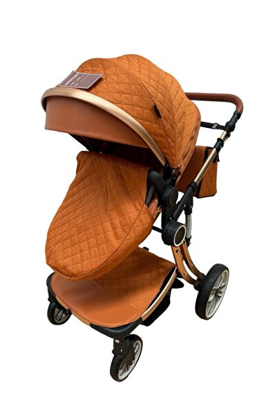 L-Sun 3-in-1 Egg Stroller with Built-in Carrycot and Car Seat, 0-36 months - Orange