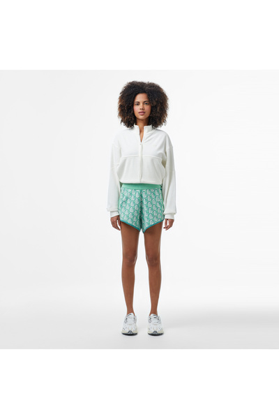 Lacoste Kadın Relaxed Fit Monogram Açık Yeşil Şort