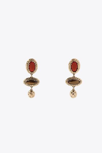Meva Takı ve Aksesuar Antique Earrings with Red and Brown Stones |   Mev'Art ...