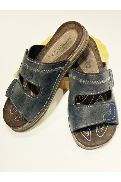 Monalisa Home Size 46 Navy Blue Colorful Figured Fancy Slippers