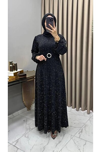 Hugglii Simli Taşlı Kemer Detaylı Sultan Abiye Elbiye