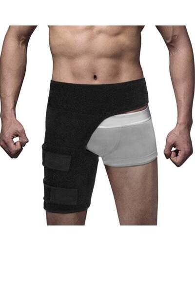 Generic Groin Wrap Black Adjustable Support For Hip Brace Thigh Support Pain Relief Strain Neoprene