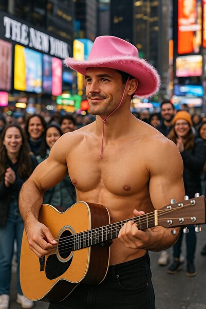 TOYFEST Ροζ καπέλο καουμπόη με ρυθμιζόμενο ροζ κορδόνι για ενήλικες, αξεσουάρ κοστουμιών για πάρτι