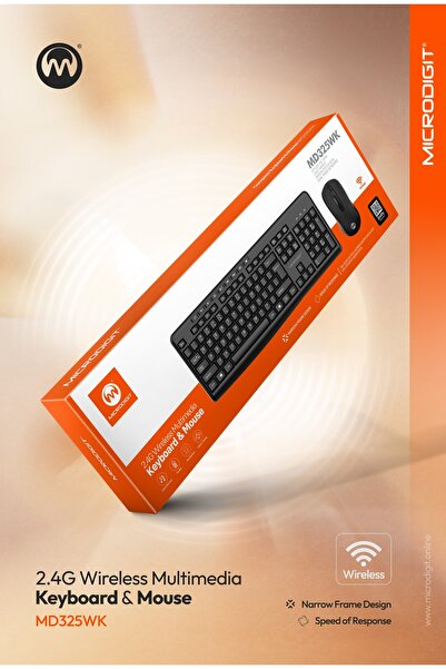 Microdigit Wireless Keyboard and Mouse Set 2.4 GHz Wireless Long Battery Life, For PC, Laptop - MD325WK