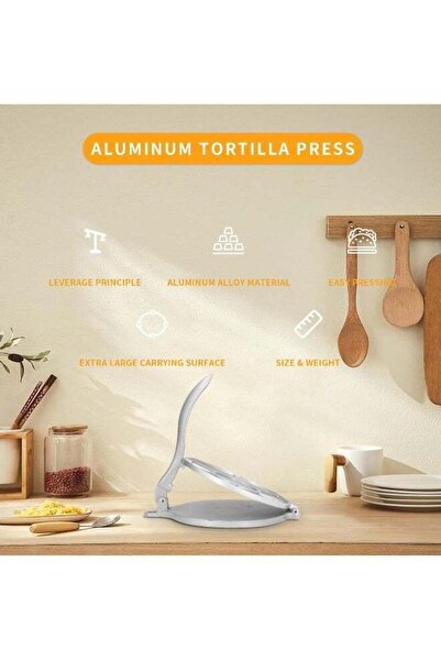 Generic Hand Pressed Pie & Tortilla Press - 7.7 inch Rust-Proof Aluminum