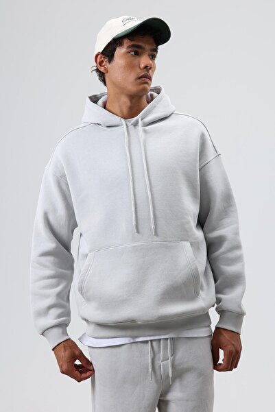 VAMOSCLO Basic Oversized Washable Hoodie Gray