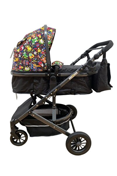 L-Sun 2-in-1 Baby Stroller Carrycot and Sport Seat, Reversible Handle with Suspension, 0-36 months, Multic
