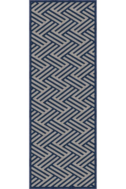 aren.HALI Clota Modern Lacivert Polyester ve Pamuklu Yıkanabilir Kaydırmaz Taban Dijital Baskı Halı
