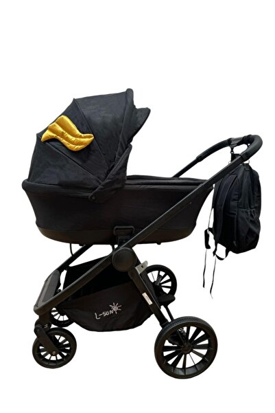 L-Sun Deluxe 3-in-1 Stroller, 3 Separate Pieces, Black