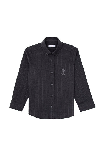 U.S. Polo Assn. Boy's Anthracite Long Sleeve Shirt 50316670-Vr006