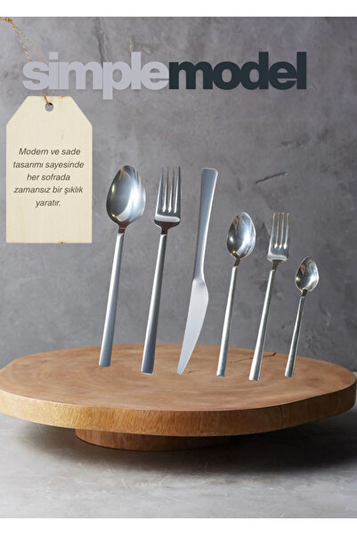 Alvina Gallerium 36'lı Simple Model Çatal Kaşık Bıçak Seti