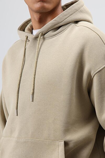 VAMOSCLO Basic Oversized Washable Hoodie Khaki