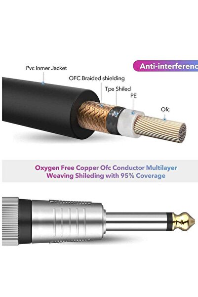 Generic Microphone Cable - XLR Female to 1/4 inch (6.35mm) Mono Unbalanced