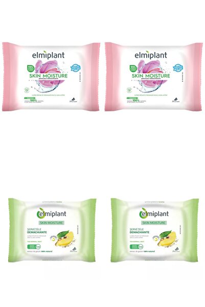 ELMIPLANT Set 4 Mixt: 2x Servetele demachiante ten uscat sensibil Skin Moisture, 25, 2x Servetele de