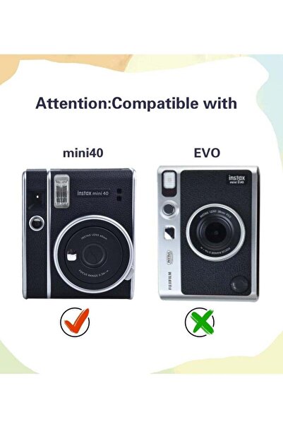Generic Transparent Hard PVC Case with Shoulder Strap - for Fujifilm Instax Mini 40 / Polaroid Mini 40