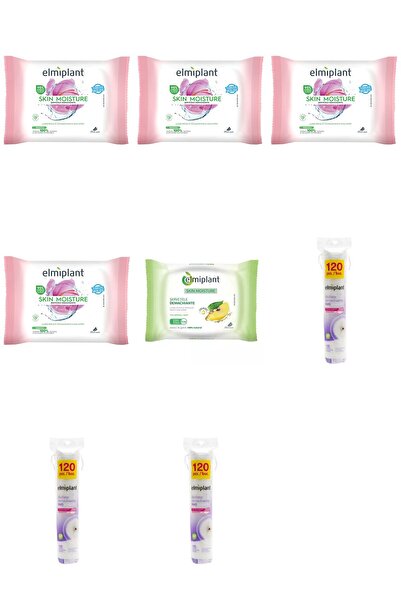 ELMIPLANT Set 8 Mixt: 4x Servetele demachiante ten uscat sensibil Skin Moisture, 25, 1x Servetele de
