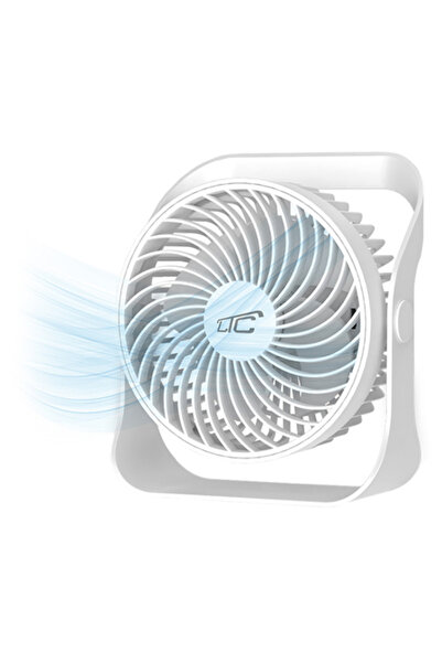 LTC Ventilator de birou portabil de 5,6 inci, 5W, reîncărcabil, 2000mAh, alb
