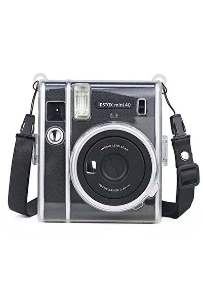 Generic Transparent Hard PVC Case with Shoulder Strap - for Fujifilm Instax Mini 40 / Polaroid Mini 40