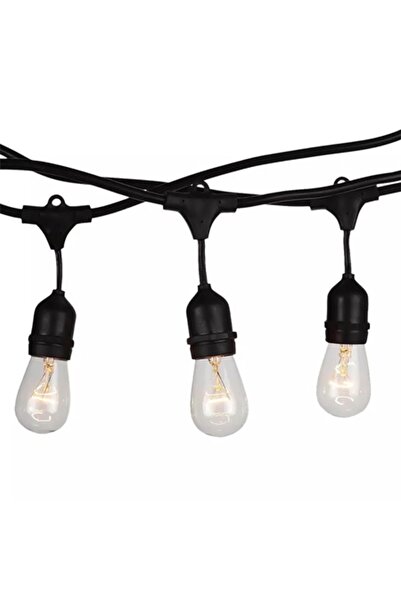 V-TAC Ghirlandă luminoasă festivă 15m IP65, 15 socluri E27, Conectabilă, Negru