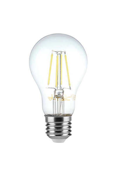 V-TAC Bec LED cu filament E27 A60 reglabil 8W 3000K Alb cald