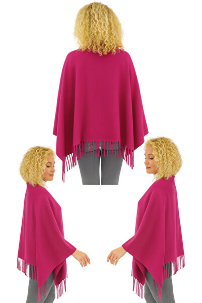 marufshop 1 Piece Women's Plus Size Extra Soft Textured Tassel Detailed Winter Scarf Shoulder Shawl