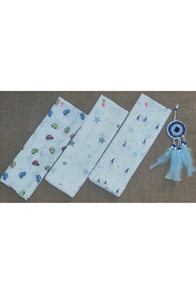 Alpıno Newborn, Muslin Blanket & Blanket (100% Cotton Baby Blanket 110 cm X 110 cm) 3 Pieces