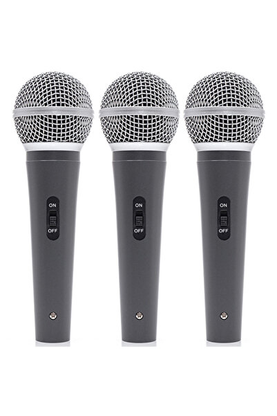 BoomTone DJ Mac Mah MIC 300 Set de 3 microfoane supercardioide cu fir, cu hus...