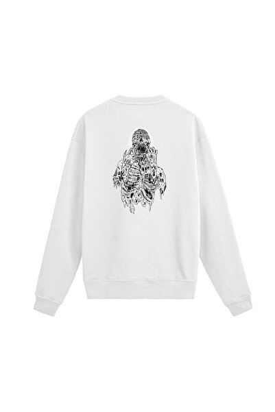 Colermi Back Printed Death Metal Dark Screaming Sweatshirt
