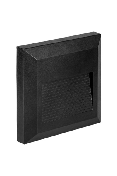 V-TAC Lumină LED pentru scări 2W, Alb neutru 4000K, Negru pătrat, IP65