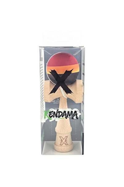 Bibilel Kids Original X Kendama - Professional Rubber Grip, Wooden, 18 cm, Red/Yellow/Black