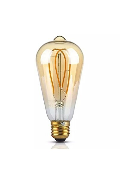 V-TAC Bec LED Edison ST64 E27 5W Filament de cupru 2200K Alb cald