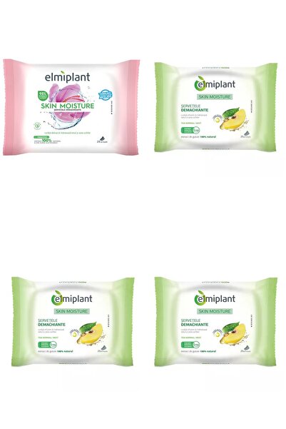 ELMIPLANT Set 4 Mixed: 1x Skin Moisture Dry Sensitive Skin Cleansing Wipes, 25, 3x