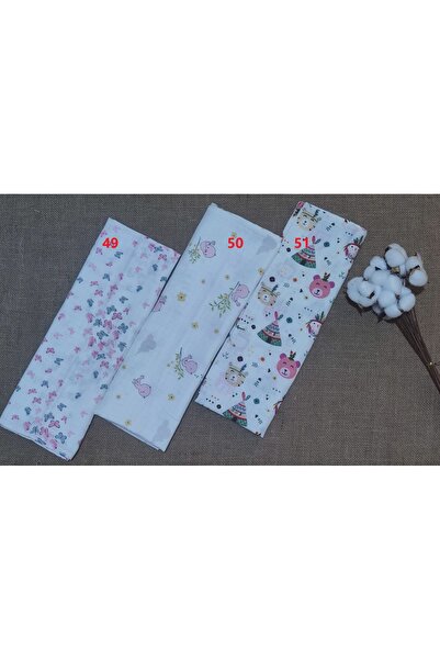 Alpıno Newborn, Muslin Blanket & Blanket (100% Cotton Baby Blanket 110 cm X 110 cm) 3 Pieces