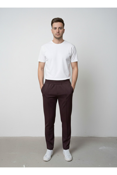 ZUZUQO Modal Kumaş Nervür Detaylı Beli Lastikli Premium Pantolon